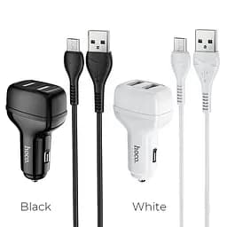 Набір кабель і адаптер автомобільний HOCO Micro USB Cable Leader Z36 білий - мініатюра 3