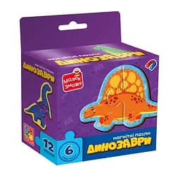 Дитячі магнітні пазли "Динозаври" Vladi Toys VT1733-01, 6 картинок