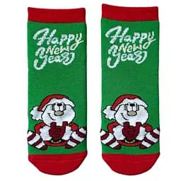 Дитячі Новорічні шкарпетки з індійської бавовни махрові Гномик 423010 18-20