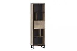 Стеллаж для книг и декора на ножках Moreli Forte F-0016 в стиле Loft 550х2000х400 мм Дуб Гранж Песочный