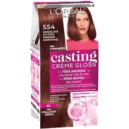 Крем-фарба для волосся без аміаку L'Oreal Paris Casting Creme Gloss 554 Пряний шоколад 120 мл