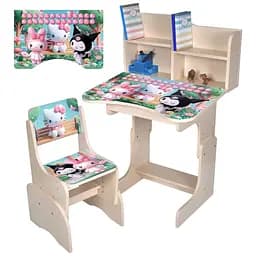 Дитяча парта Bambi N 2071-19B-2 Hello Kitty з англ. абеткою та стільчиком світлий венге