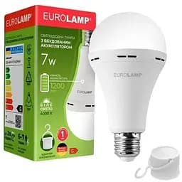 Лампочка Eurolamp A60 7W 4000K 1200mAh (LED-A60-07274(EM)AV)