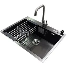 Комплект мийка + змішувач Romzha Arta U-650S Max BL (B)