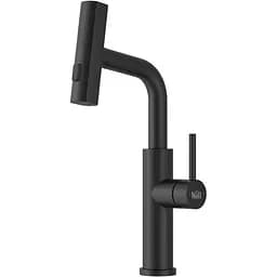 Смеситель на кухню водопад Nett с выдвижной воронкой черный LB-35