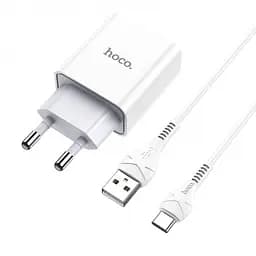 Зарядний пристрій HOCO C81A Asombroso два USB-порти Type-C зі знімним кабелем Білий - мініатюра 5