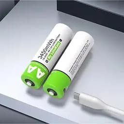 Акумулятор AA LiitoKala 3450 mAh Li-ion заряджається usb type-C (LA-3450T) - мініатюра 4