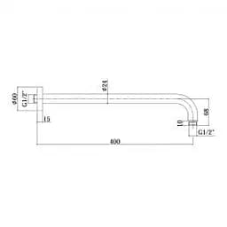 Верхній душ Paffoni Syncro Quadro Ø300xh8 мм з тримачем 400 мм brushed copper ZSOF079RMSP + ZSOF034RMSP, Бронза - мініатюра 3