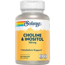 Холін та інозитол Solaray Choline & Inositol 100 капсул
