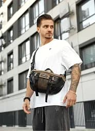 Большая мужская сумка бананка Sambag DynamicDart орех 38 × 21 × 7 см (80411119m)