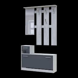 Передпокій Doros Alice Сосна Натті/Графіт 1 дзеркало 100х25х182.9 (44900365)