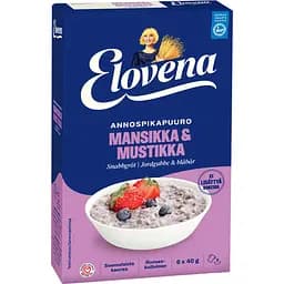 Каша быстрого приготовления Elovena клубника и черника 240 г (40 г х 6 шт.)