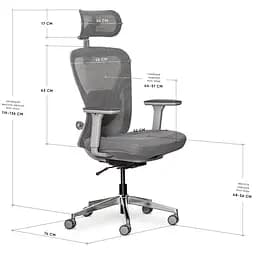 Крісло Mealux Q1 Air Fabric Grey ( HF Q-1 F/G) - мініатюра 3