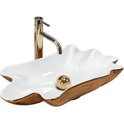 Умивальник Rea Infinity накладний білий/золото REA-U3400, Білий