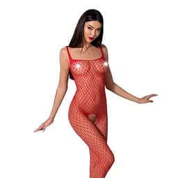 Бодістокінг Passion BS071 комбінезон на бретелях S/M/L red