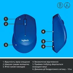 Бездротова миша Logitech M330 Silent Plus Blue (910-004910) - мініатюра 6