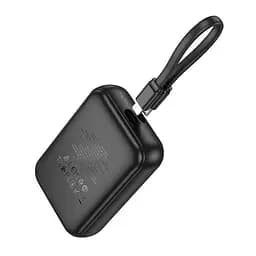 Зовнішній акумулятор Hoco q33 10000 mAh PD 20 W моб батарея з вбудованим кабелем Type-C чорна - мініатюра 4