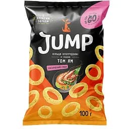 Снек кільця кукурудзяні Jump зі смаком Том-ям 100 г