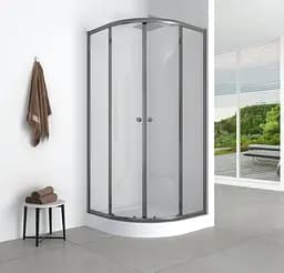Душова кабіна з низьким піддоном Mixxus Plain SCT02-90x90x195-TR graphite прозоре скло 4 мм MI6901, Універсальна, прозорий, графіт - мініатюра 6