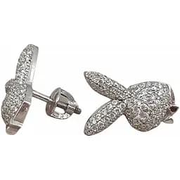 Серебряные серьги-пуссеты ПЛЕЙБОЙ. 2468/9Р-CZ