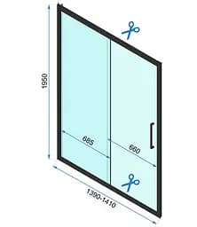 Душова кабіна Rea Rapid Slide 140x80 black пристінна REA-KPL-09886, Чорний матовий, Універсальна, прозрачний, Чорний матовий - мініатюра 6