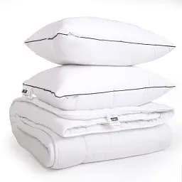 Набір MirSon вовна №9560 Bianco Wool демі ковдра 200х220 см + 2 подушки білий (2200010806229)