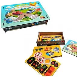 Настільна розвиваюча гра Лото: транспорт Ubumblebees (ПСФ082) PSF082, 52 фігурні фішки