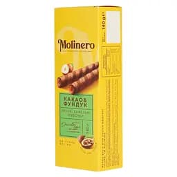 Вафельні трубочки Molinero з начинкою зі смаком какао фундук 140 г - мініатюра 4