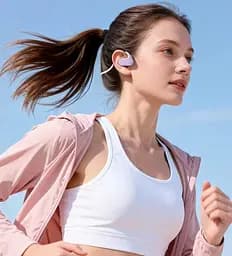 Навушники Langsdom кісткові бездротові BE24 з памʼяттю 16GB MP3 плеєром Bluetooth та шумоподавленням для бігу і спорту Фіолетовий - мініатюра 5