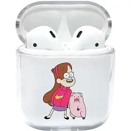 Прозорий силіконовий чохол Apple AirPods з малюнком - Gravity Falls / Мейбл та Пухля (KAP1232)