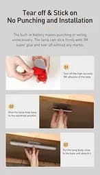 Світильник із датчиком руху Baseus Human Body Induction Wardrobe Light DGSUN-YA02 - мініатюра 5