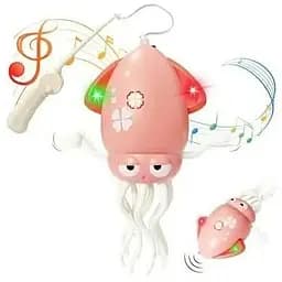 Танцюючий кальмар G-Toys, восьминіг, музична іграшка на акумуляторі Tummy Time Octopus Smart рожевий