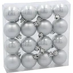 Комплект ялинкових кульок Chomik пластикові 4 см сріблясті 16 шт. (GIF3856)