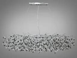 Эксклюзивная хрустальная люстра подвес вытянутой формы, 15 ламп, хром