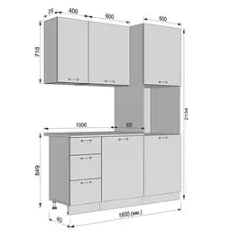 Кухня Ніко 160 см Idea Венге зі стільницею 38 мм мат - мініатюра 3