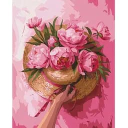 Картина за номерами Brushme Капелюх серед квітів 40x50 см (BS54090)