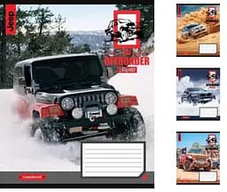 Зошити учнівські 36 аркушів лінія. 1В The offroader 15 шт. в упаковці