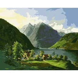 Картина за номерами "Озерний пейзаж" ©Carl Franz Gruber Ідейка KHO2884, 40х50 см