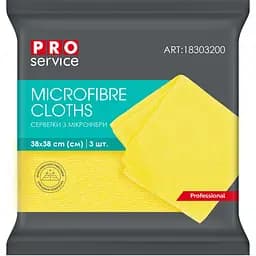 Серветки PRO Service Professional, мікрофібра, жовтий, 3 шт.