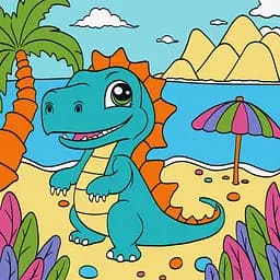 Набор для росписи по номерам Игривый динозавр, 25x25 см, КНО6103