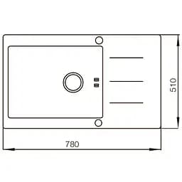 Кухонна мийка Mixxus MX(304)7851-200x1.2-HM-Glass MX0574, Чорний - мініатюра 2
