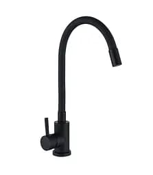 Змішувач для кухні з гнучким виливом Wezer EKO4E-01-BLACK, Чорний матовий