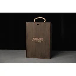 Подарунковий набір Whiskey Stones камені для віскі у дерев'яному пеналі №7 + декантер і 2 склянки Pasabahce + щипці + мішечок - мініатюра 8
