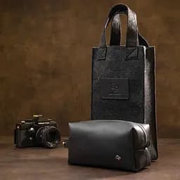Матовий чоловічий шкіряний несессер Grande Pelle 11509 чорний - мініатюра 8