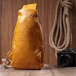 Яскрава жіноча слінг сумка через плече з екошкіри Vintage 22753 жовта