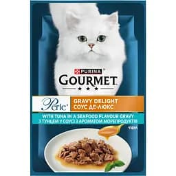 Вологий корм для дорослих котів Purina Gourmet Perle Mini Fillets Tuna міні філе у соусі з тунцем 85 г