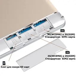 Планшет-телефон Hoozo MT116 2GB RAM Gold + Чохол-клавіатура - мініатюра 8