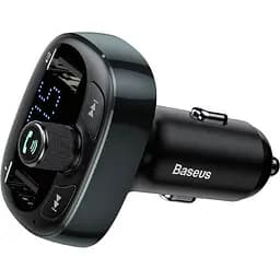 Автомобільний зарядний пристрій Baseus FM Launcher S-09 2.4A 2USB black (CCMT000301) - мініатюра 3