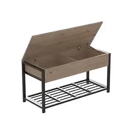 Банкетка с ящиком Ferrum-decor Дрейк 1 550x1000x400 металл Черный ДСП Дуб Сан-Марино 16 мм (FRD-103046)