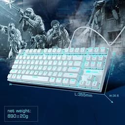 Клавіатура MageGee MK-Star Blue Switch White (6971969720268-UA) - мініатюра 6